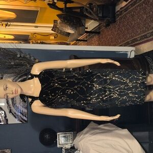 Black One Shoulder Sheath Cocktail Dress